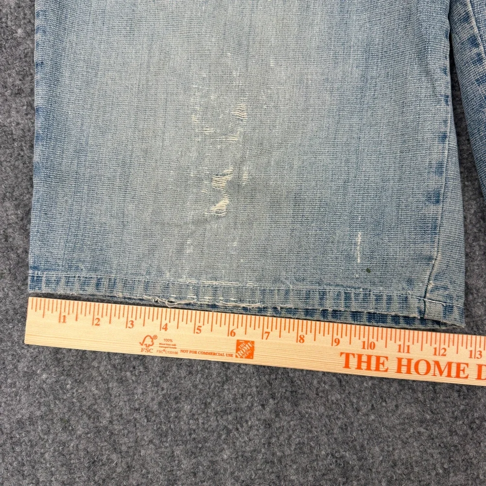 Attitude Mens Denim Jorts Shorts Size 34 Light Wash Baggy Skater Y2K Hip Hop